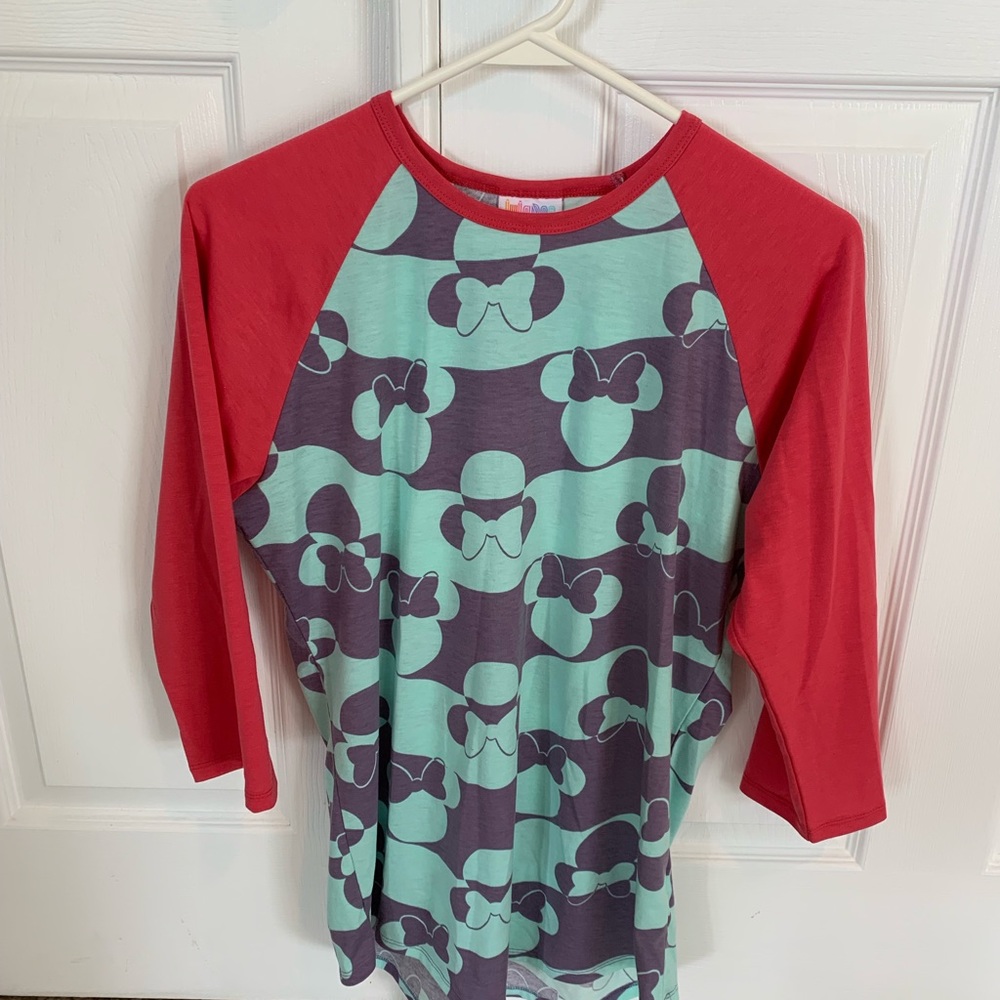 Minnie Mouse print baseball shirt